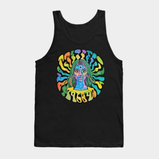 Colorful Psychedelic Girl Trippy Abstract Third Eye Vision Tank Top